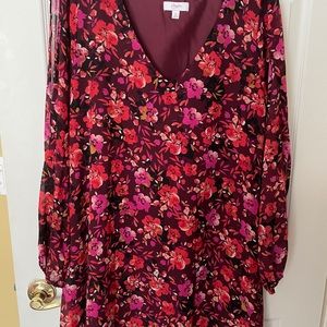 Candies Floral Shift Dress with Open Sleeves